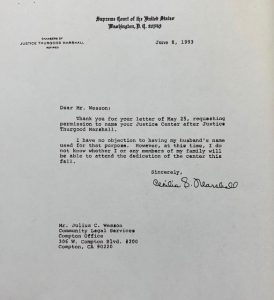 Letter from Cecilia Marshall